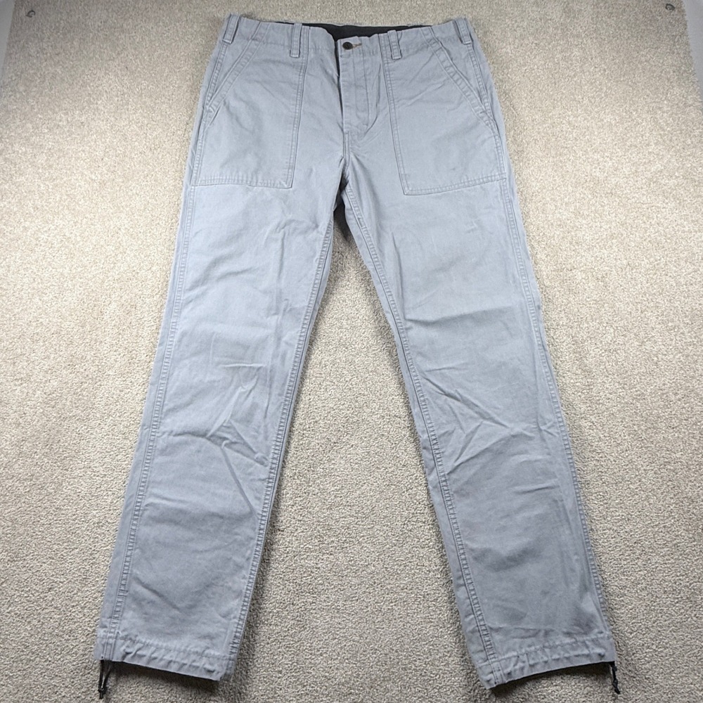 Levi's Utility Pants Mens 34x31 Gray Excellent Ripstop Straight Leg Cargo Chino